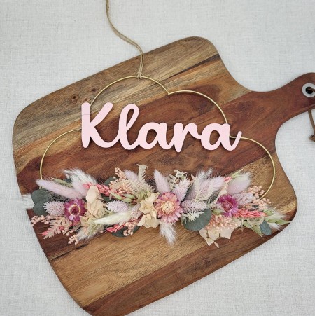 Trockenblumenkranz personalisierbar Wolke rosa